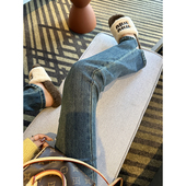 微喇叭裤 马蹄牛仔裤 女高腰修身 无di显腿长 显瘦复古蓝喇叭长裤