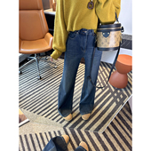 双版 子 女秋冬新保暖显瘦加厚暖肌绒裤 本微喇裤 高腰喇叭牛仔裤