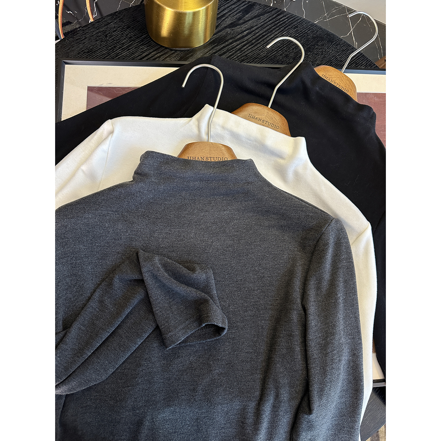 自在轻盈！~前后两穿羊毛打底女