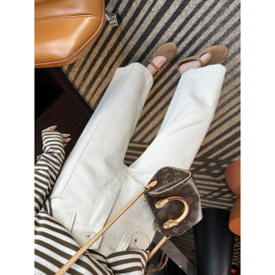 宽松小个子直筒裤 女2026春季 冷萃白九分阔腿奶奶牛仔裤 按头安利