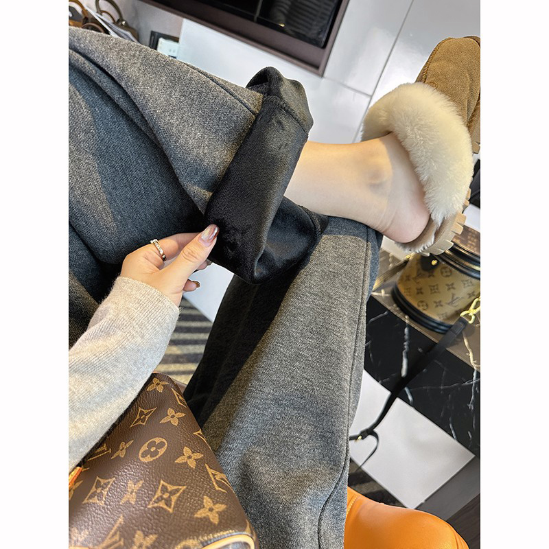 过冬新宠！柔软加厚绒阔腿休闲裤
