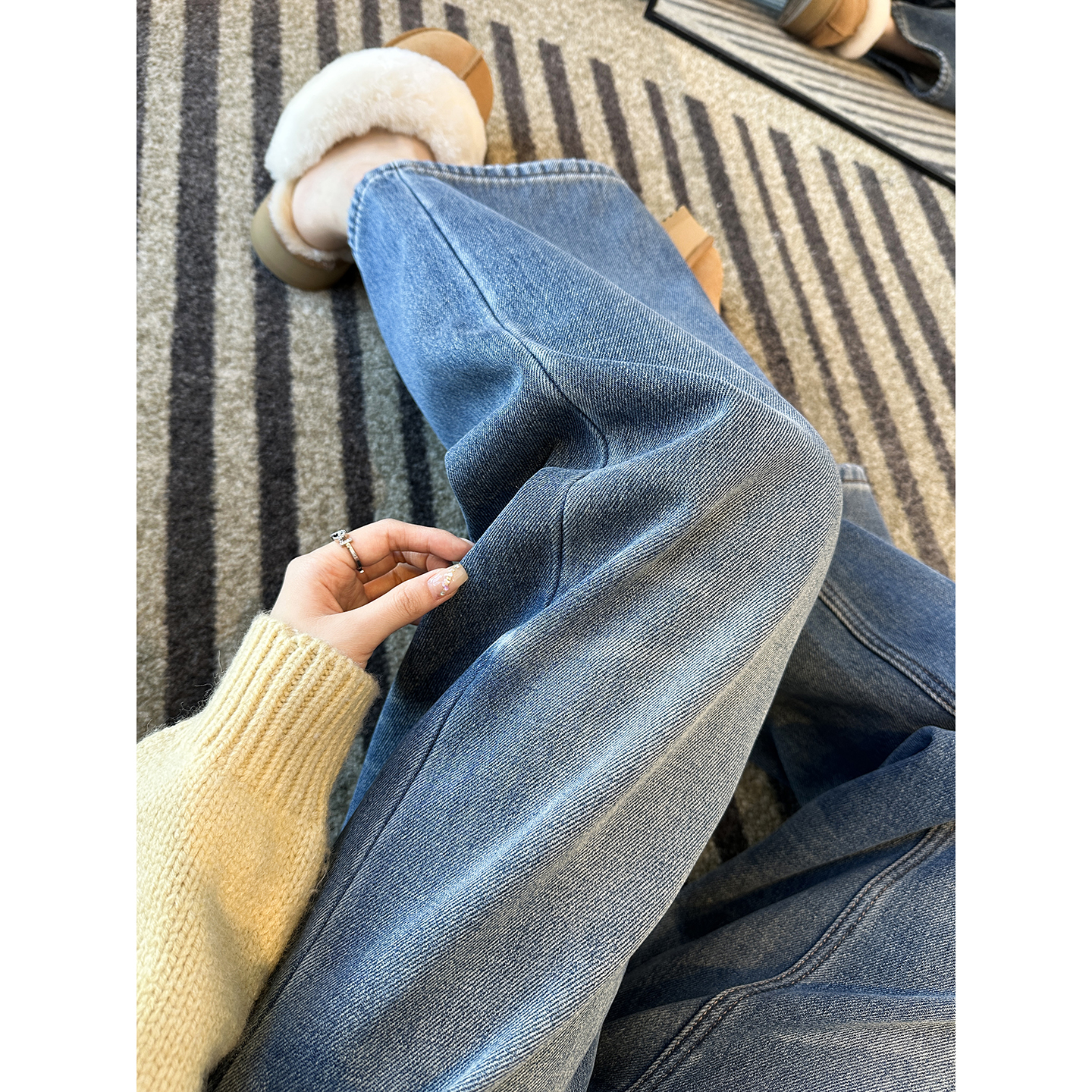 神仙颜值！~定点扎染洗水牛仔裤