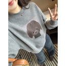 暖冬治愈系 上衣 卷毛狗圆领加绒卫衣女2025新宽松慵懒百搭长袖