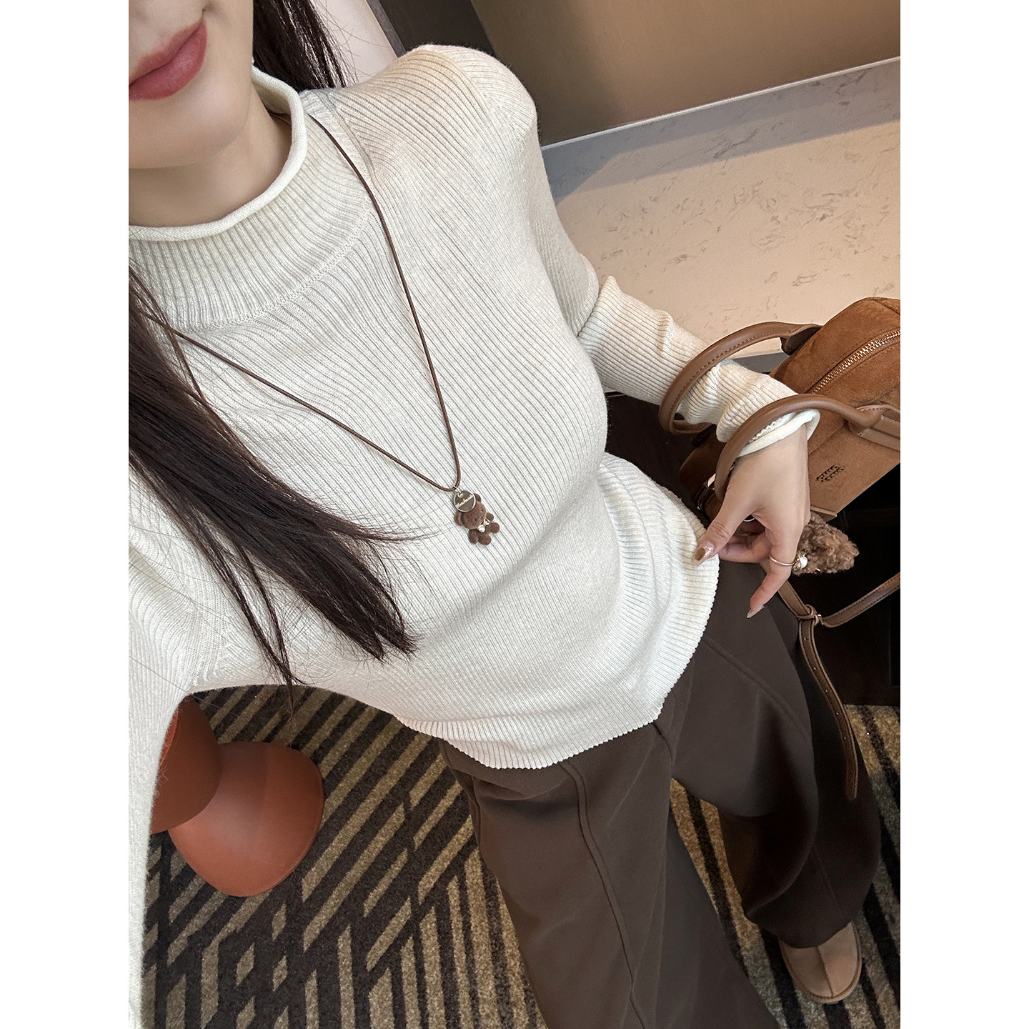 内搭天花板！~卷边半高领毛衣女秋冬新款气质百搭长袖针织衫上衣,女装/女士精品,毛针织衫,淘宝优惠券,粉丝福利购,淘宝优惠卷