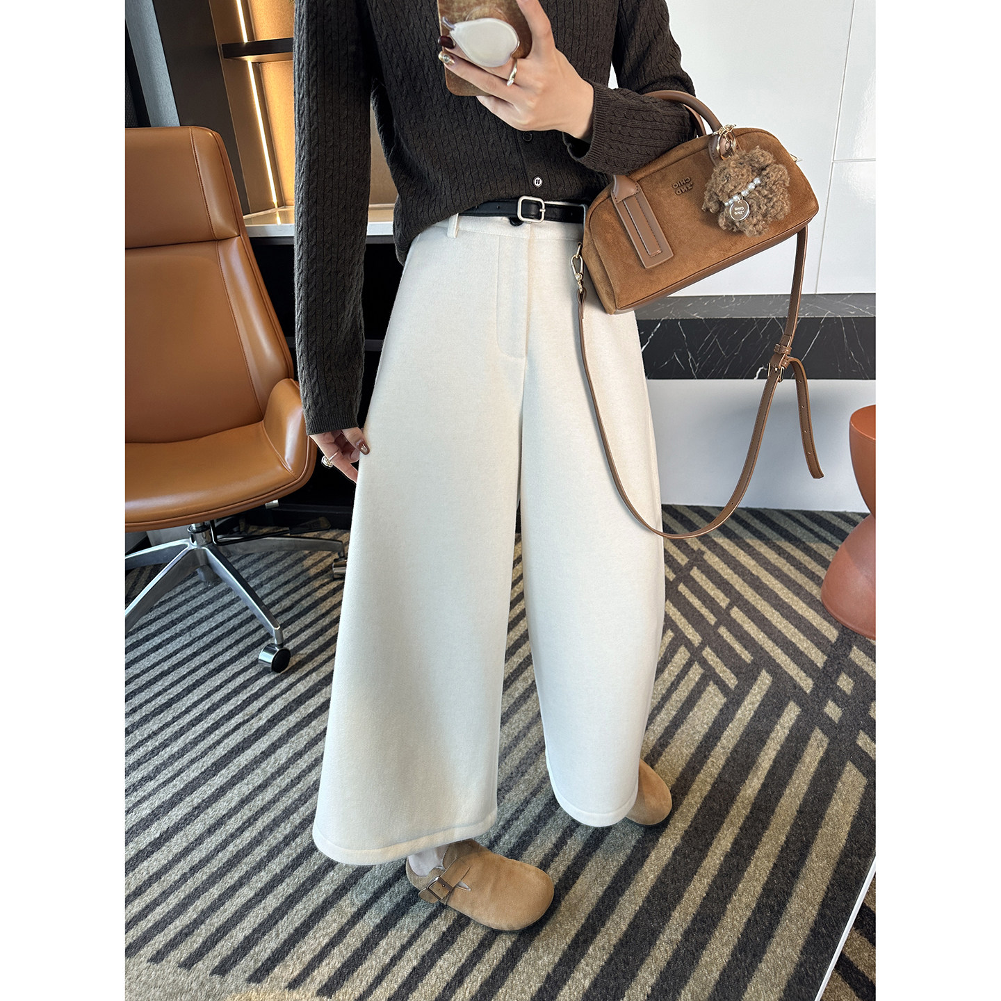 长期主义！~小个子九分羊绒休闲裤女冬新款保暖加厚宽松阔腿裤子,女装/女士精品,休闲裤,淘宝优惠券,粉丝福利购,淘宝优惠卷