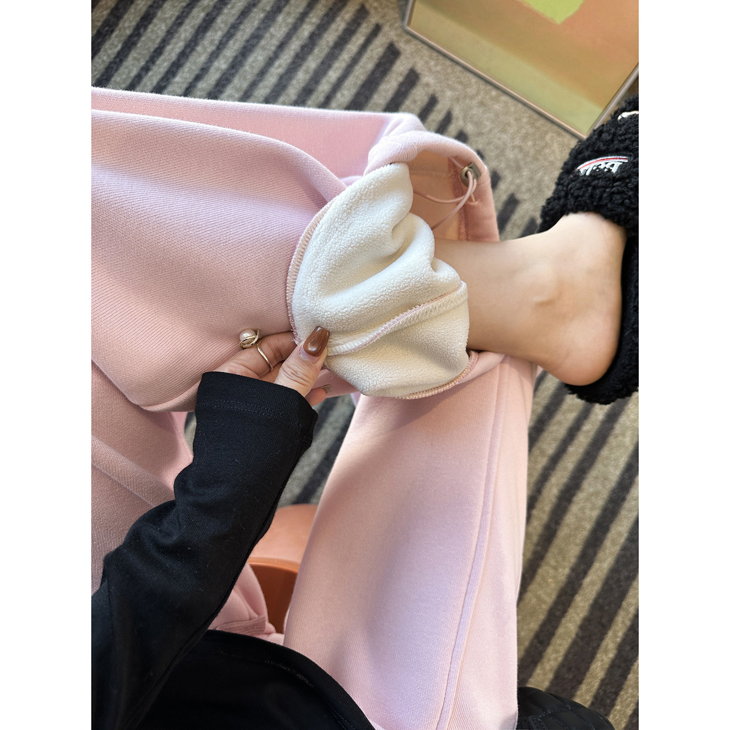 舒适天花板！~两穿束脚加绒弯刀卫裤女冬新款加厚宽松阔腿休闲裤,女装/女士精品,休闲裤,淘宝优惠券,粉丝福利购,淘宝优惠卷