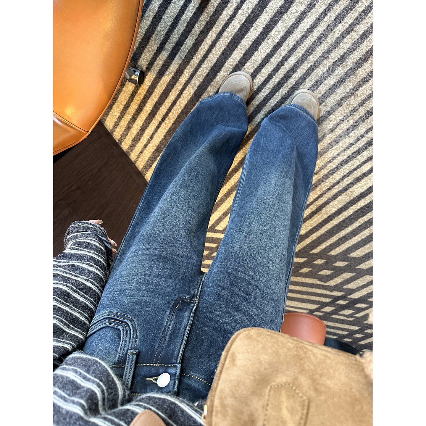 长腿建模裤！~不臃肿加绒牛仔裤