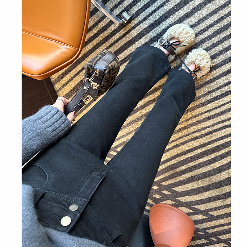 wan能百搭黑色喇叭裤！牛仔裤女秋冬2025新款高腰显瘦九分喇叭裤,女装/女士精品,牛仔裤,淘宝优惠券,粉丝福利购,淘宝优惠卷
