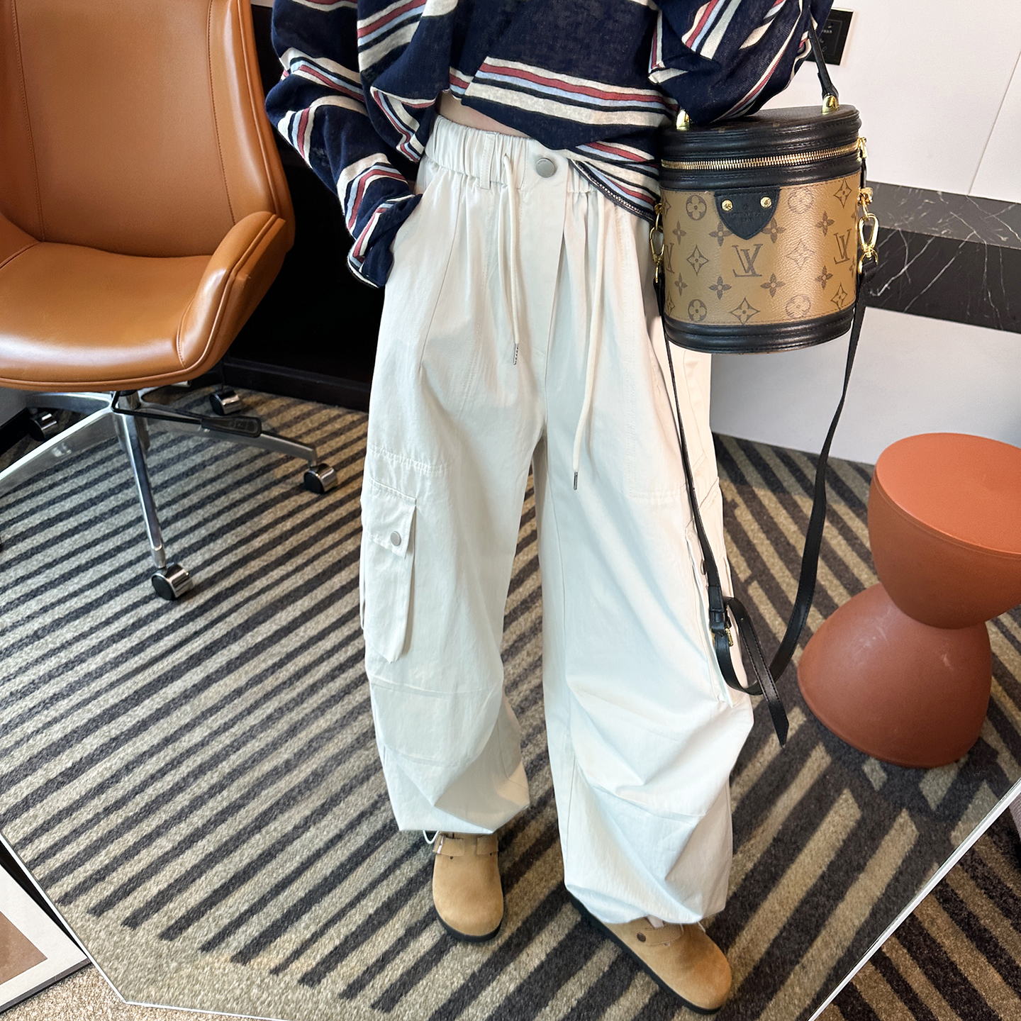 包容各种腿型!~工装阔腿休闲裤女2025秋新款宽松高腰百搭长裤子