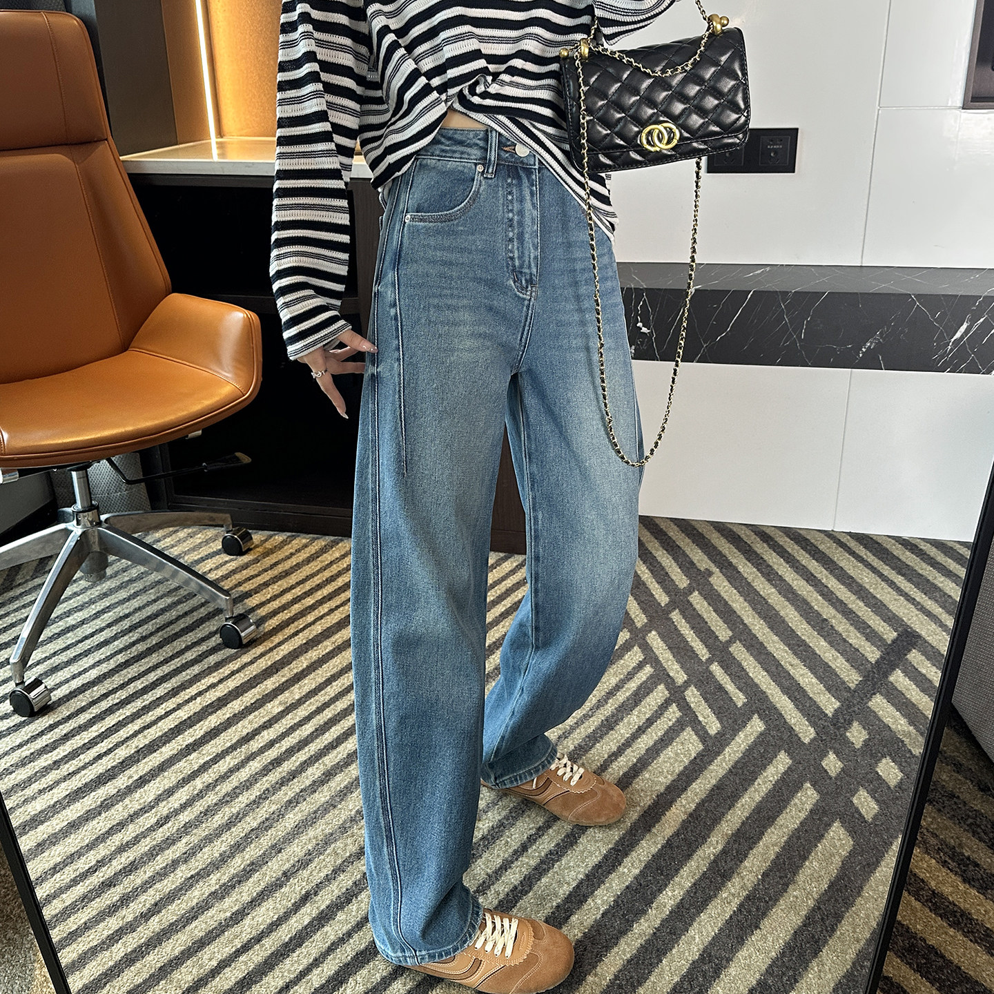 本期墙推！~显瘦镰刀裤宽松阔腿弯刀牛仔裤女2026春季新款拖地裤,女装/女士精品,牛仔裤,淘宝优惠券,粉丝福利购,淘宝优惠卷