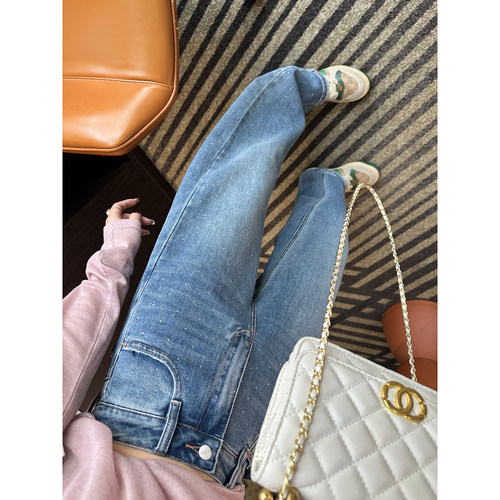 绝美双版本！~满天星烫钻牛仔裤