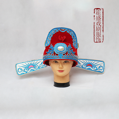 戏剧用品戏箱头盔古装戏服影楼戏照状元帽中式婚礼花纱新郎官帽子