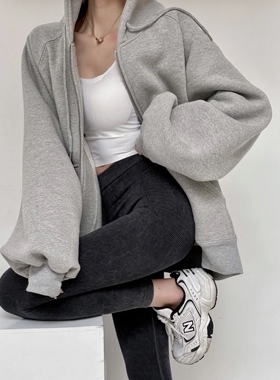 WAKKF卫衣外套春季开衫BM版型400G重磅oversize情侣拉链外套宽松