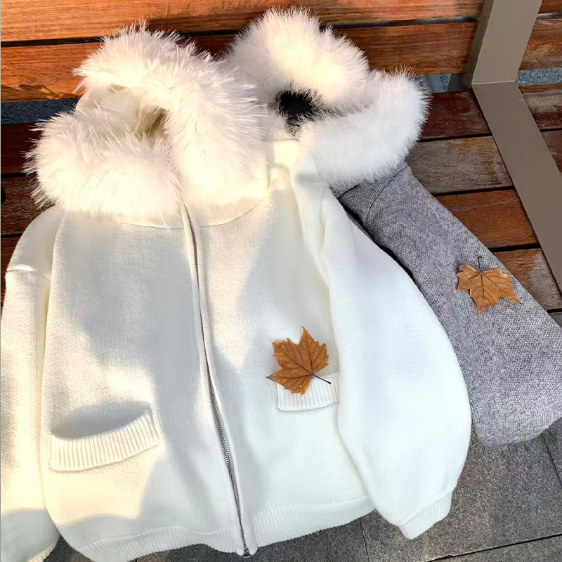 原创毛圈外套秋冬加绒保暖宽松