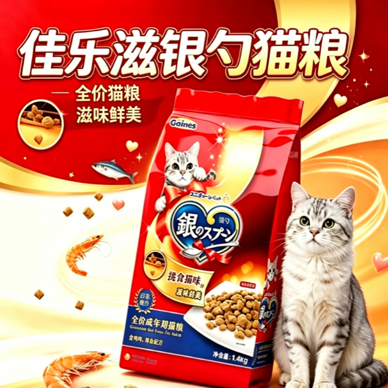 佳乐滋银勺猫粮鸡肉海鱼1.4kg/袋