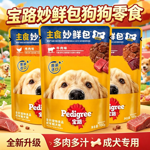 宝路妙鲜包狗狗零食成犬狗湿粮