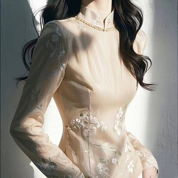 外贸原单新中式国风独特别致小资上衣女轻奢刺绣内搭杏色衬衫女,女装/女士精品,汉服上装,淘宝优惠券,粉丝福利购,淘宝优惠卷