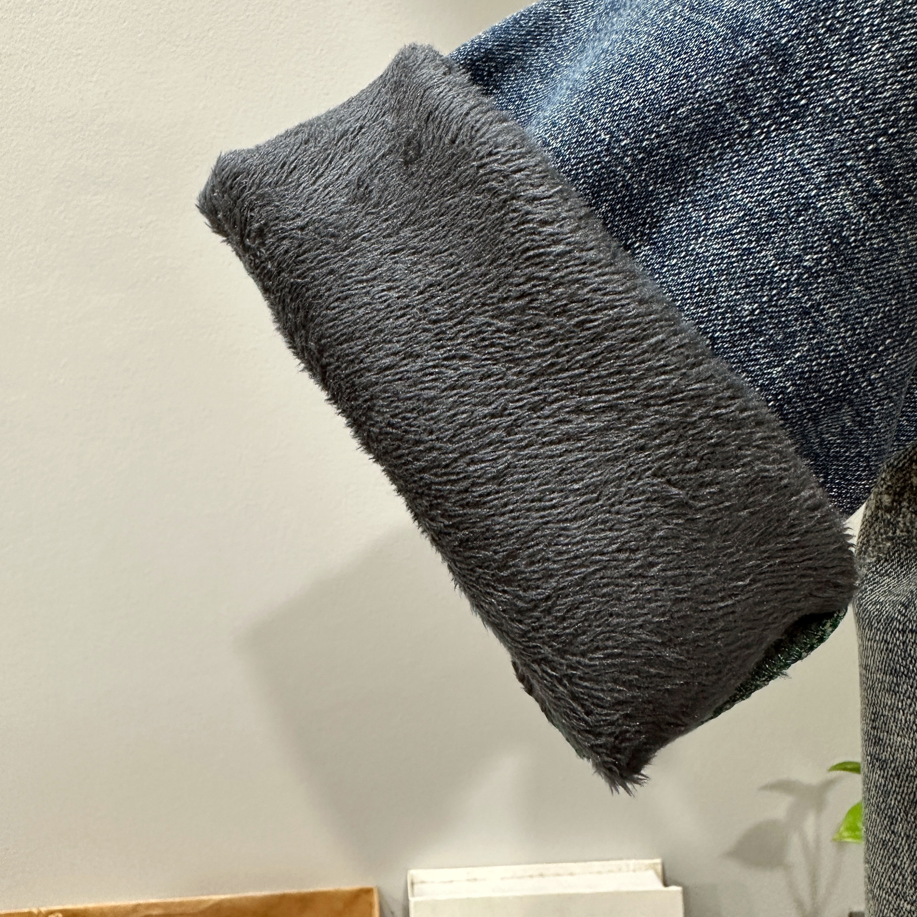 深蓝加绒加厚保暖弹力修身小脚牛仔裤男士秋冬新款潮流长裤九分裤