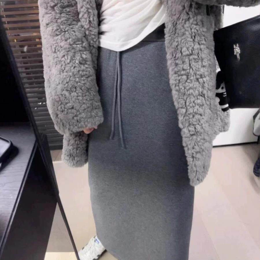 舒服自在加绒卫裙半身裙女秋冬新半身裙