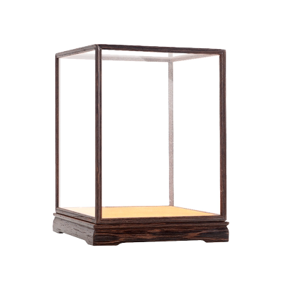 展示盒玻璃罩鸡翅木宝笼防尘罩