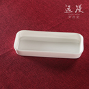 纯白骨瓷8英寸长方形深盘长条盘陶瓷酒店餐厅菜盘饭店热菜盘定制