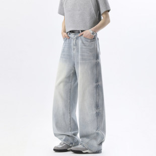 潮流百搭直筒休闲潮牌高级感vibe牛仔裤 高街2026新款 子美式 男生裤