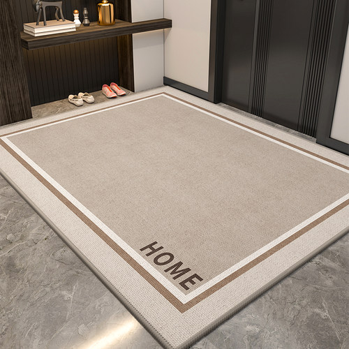 入户门地垫灰色进门门口纯色轻奢高级感圈绒可裁剪免洗免打理地毯