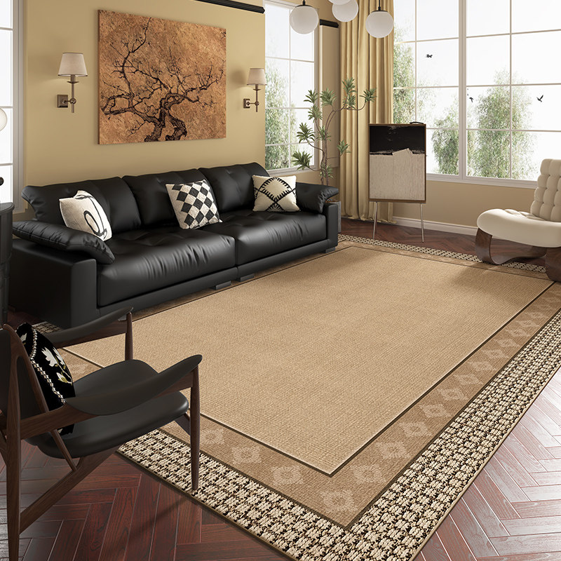 客厅地毯2026新款复古中古风免打理卧室床边毯家用大面积全铺地垫