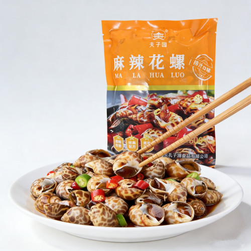 夫子园麻辣花螺捞汁海鲜冷盘即食海螺香螺凉菜酒店速冻半成品商用