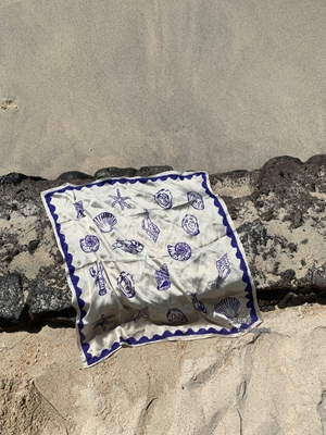 法式小众海边贝壳元素丝巾裹胸巾