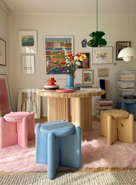 多巴胺ins风茶几客厅家用小户型简约现代新款创意民宿极简圆桌子