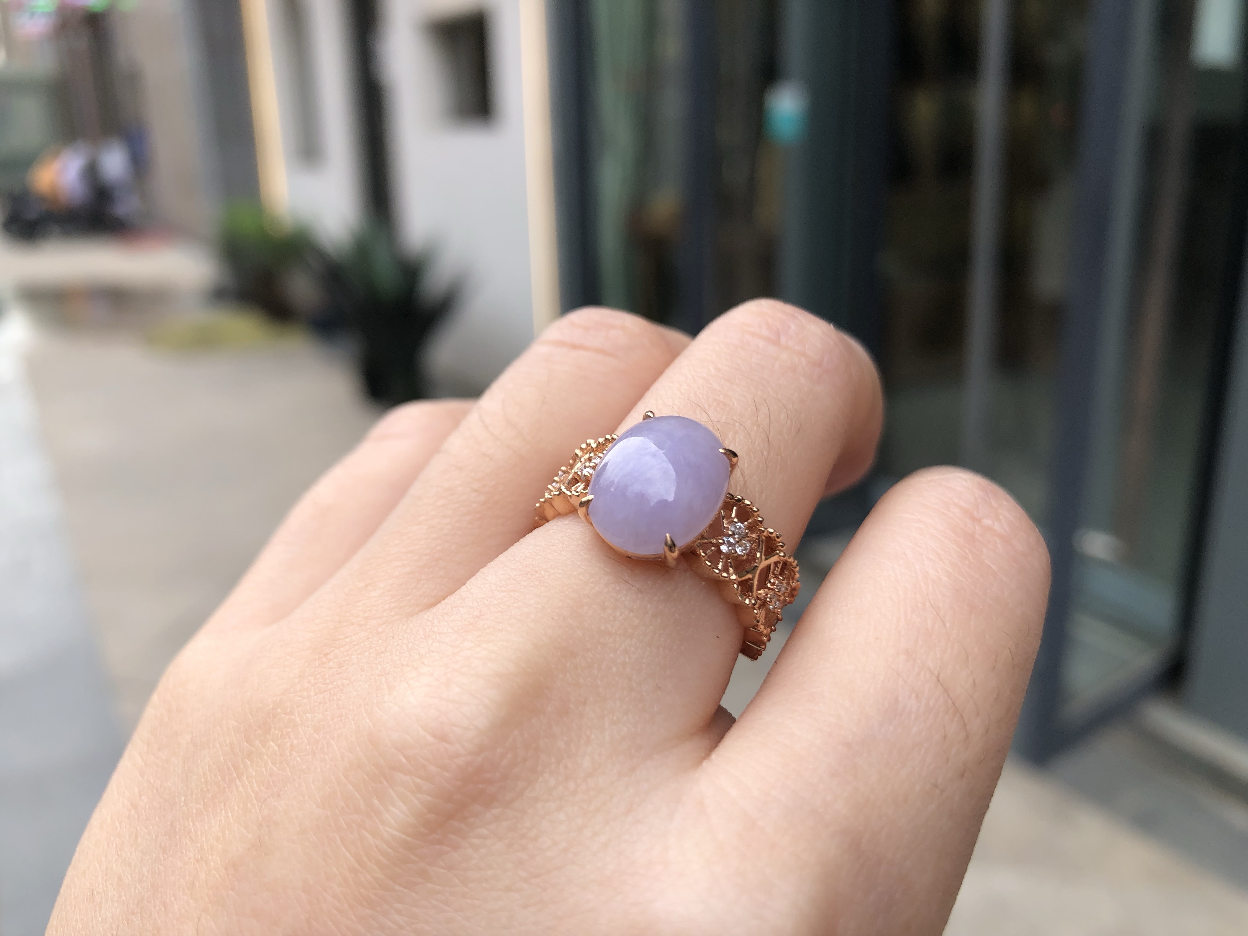 翡翠满紫色戒指