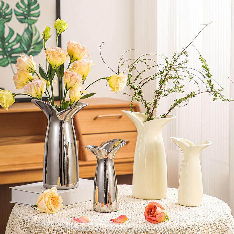 北欧风创意花边高档陶瓷花瓶北欧风摆件客厅餐桌装饰花器,家居饰品,花瓶,淘宝优惠券,粉丝福利购,淘宝优惠卷