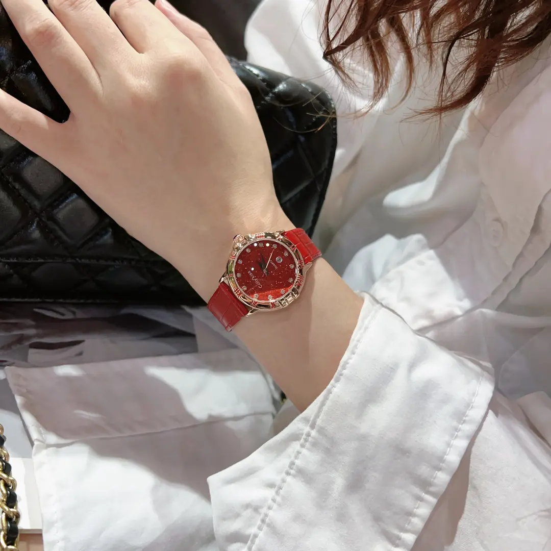 2025复古新款罗马星空鳄鱼纹表带防水手表时尚轻奢女士带日历腕表