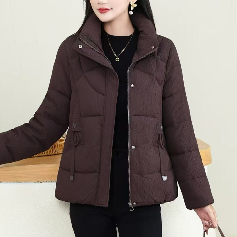 冬季新款时尚立领羽绒棉服女加厚保暖棉衣女洋气妈妈装棉袄外套女