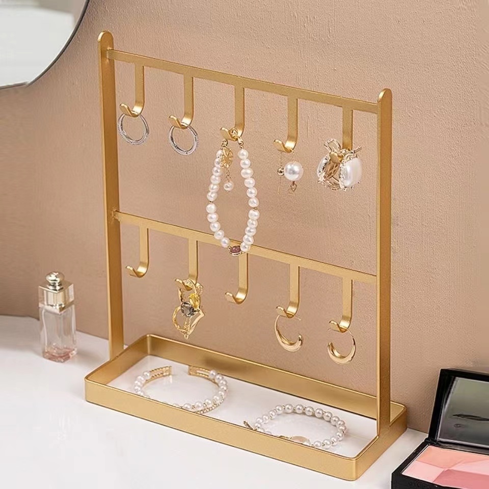 首饰展示架玄关进门钥匙架铁艺首饰架手表项链耳钉架桌面耳环挂架