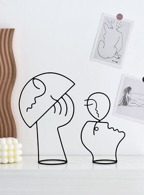 北欧简约创意金属人像摆件架