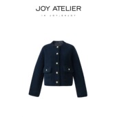 女士圆领夹克式 冬日恋歌冬季 短皮毛一体外套 love JOY