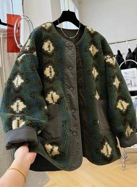 Dear服饰D02791新款韩系慵懒风休闲两面穿羊羔绒摇粒绒夹克