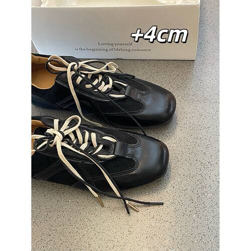seaff的鞋柜的店4CM设计款撞色博主德训头层牛皮运动休闲鞋