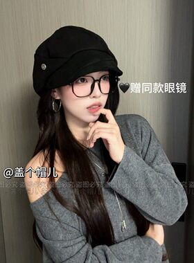 【盖个帽儿】日系麂皮贝雷帽软顶秋冬大头围显脸小包头帽子女原创