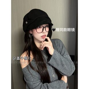 【盖个帽儿】日系麂皮贝雷帽软顶秋冬大头围显脸小包头帽子女原创