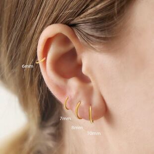 18K金圆圈耳扣嘻哈潮男 纯银耳圈女耳钉小耳环耳骨钉气质韩国设计