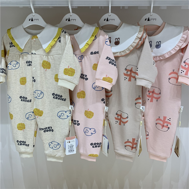 安卡米连体衣提花面料春秋季爬服