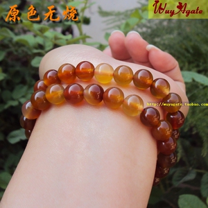 现货巴西纯天然原色无烧蜜糖红玛瑙手链双层圆珠手串半宝石女款8m