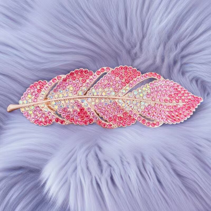 夹子头饰发夹女夏季新款树叶大号弹簧后脑勺扎头发横夹发卡一字夹