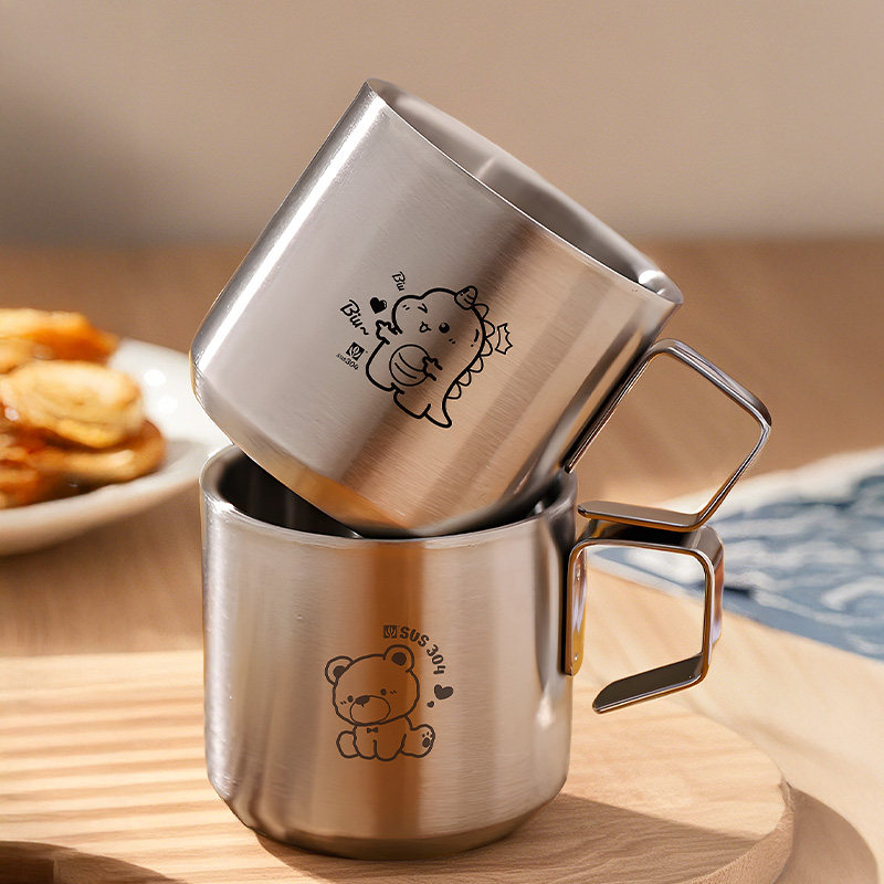 国风不锈钢杯子304食品级宝宝喝水专用杯牛奶杯防摔防烫儿童水杯,餐饮具,随手杯,淘宝优惠券,粉丝福利购,淘宝优惠卷