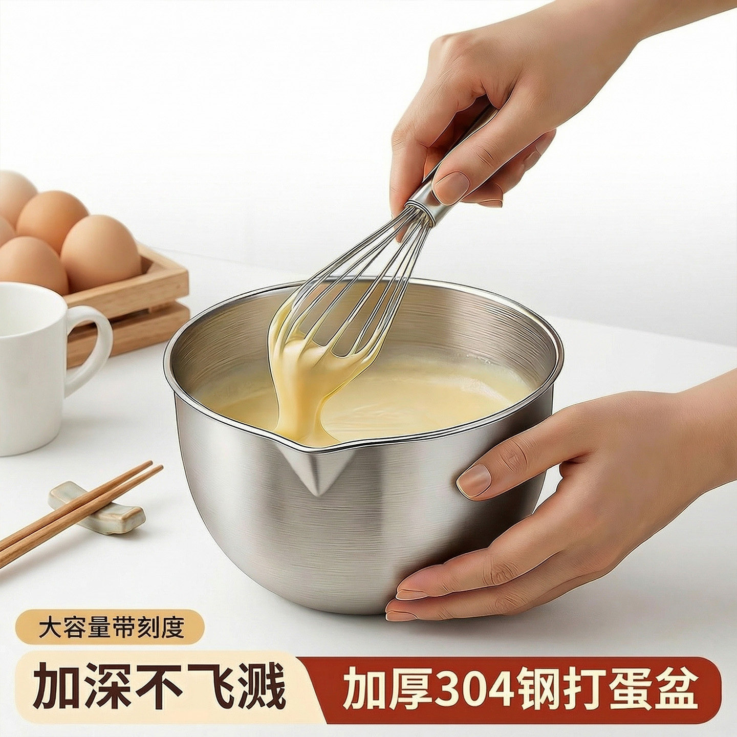 打蛋盆烘焙专用奶油打发碗蛋糕和面工具食品级国风304不锈钢盆