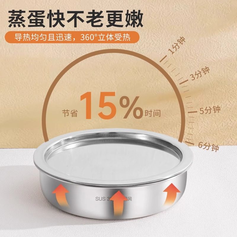 国风304食品级不锈钢带盖蒸盘图片