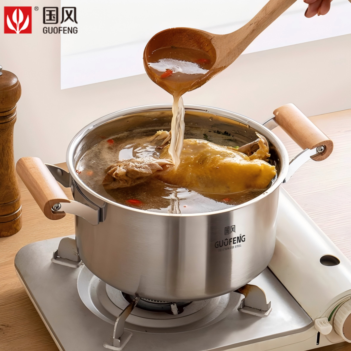 316不锈钢汤锅双耳蒸煮锅家用无涂层加厚煮粥锅大容量煲汤锅煮锅